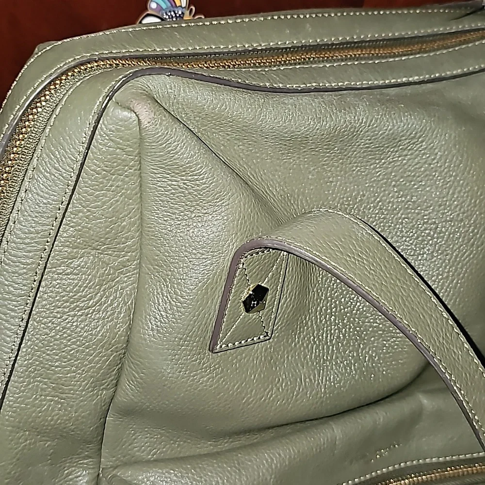 Henri Bendel New York bag backpack olive green leather bagpack